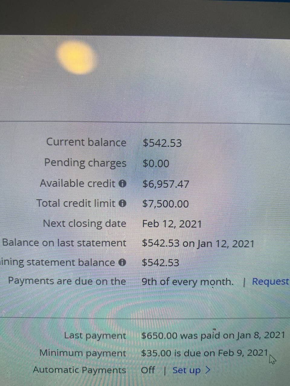 Current Balance